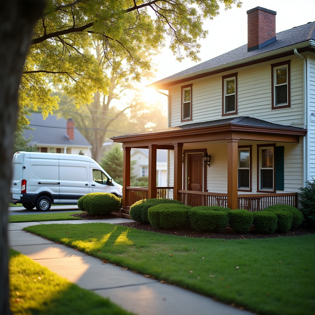 Suburban single-family home with well-maintained exterior and porch
